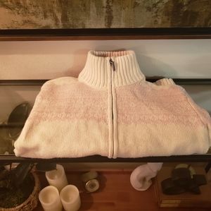 🚫sold🚫RALPH LAUREN OFF WHITE/PINK ZIP UP SWEATER